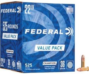 Federal 22 LR 36gr HP 525 stk box