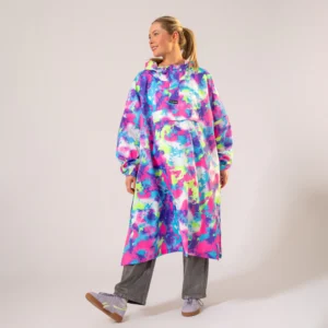 Festival regn Poncho Soft Focus Pink