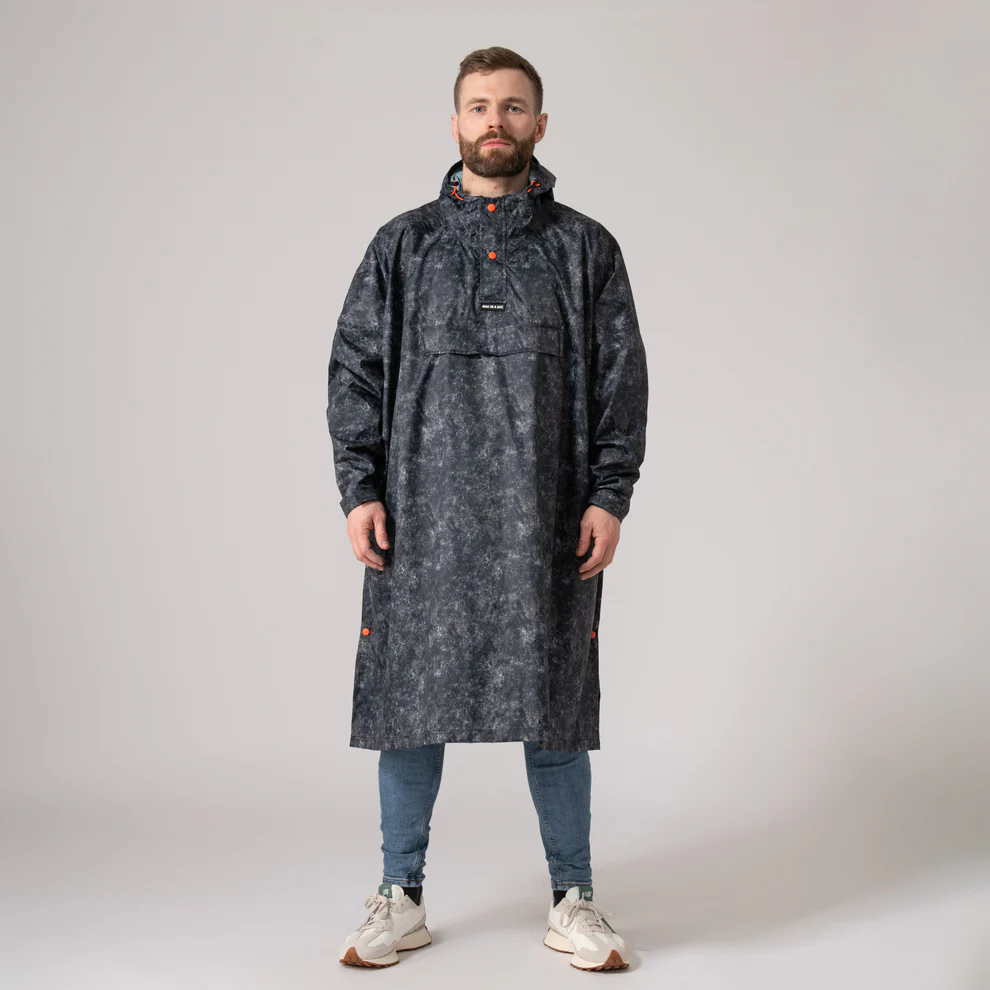Festival regn Poncho Graphit Etch