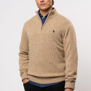 US Polo Kevin Wool Knit Men Brown Mel.